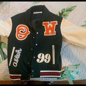 Off-White Barrel Varsity Green Letterman Jacket